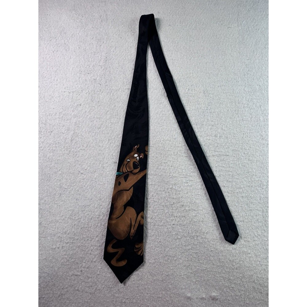 Vintage Scooby-Doo Cartoon Network Hanna-Barbera Black Novelty Tie Mens Apparel